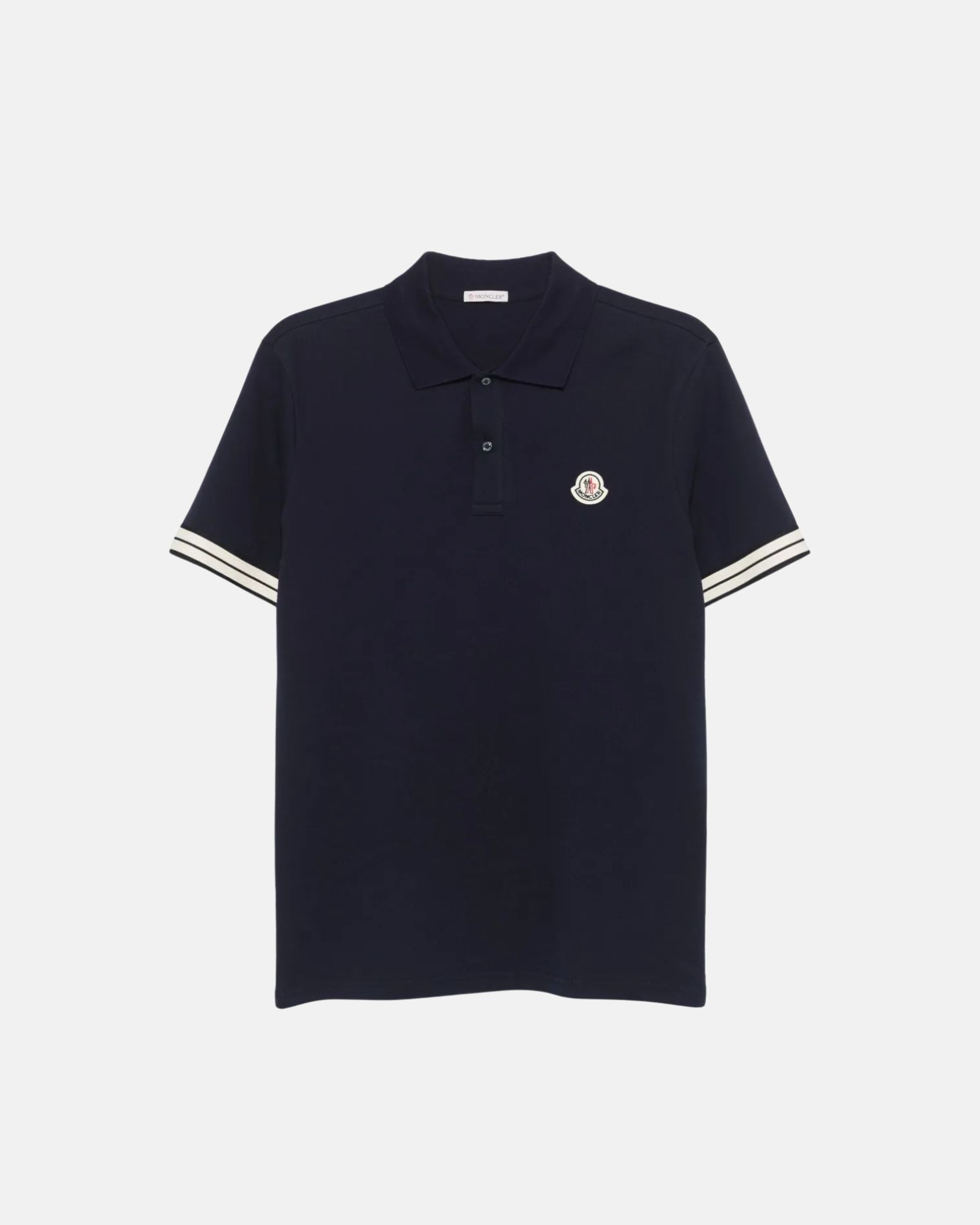 8A00002089A16 POLO MC PIQUÉ PUÑO RAYA MONCLER S8M   AZUL